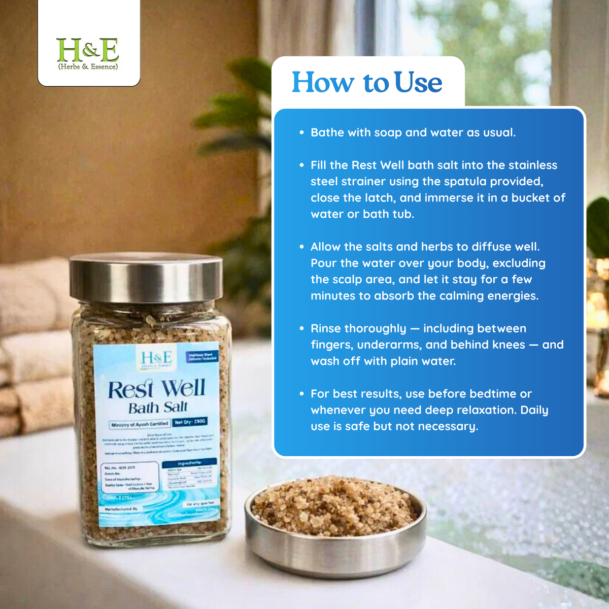 Bath Salt - Rest Well - For Calming Night Sleep