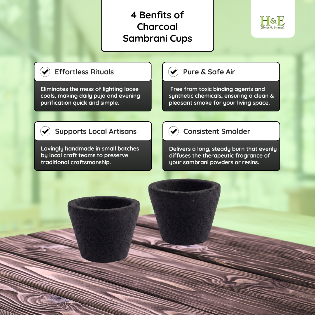 Sambrani Cups - Charcoal - Small(25 Pcs)