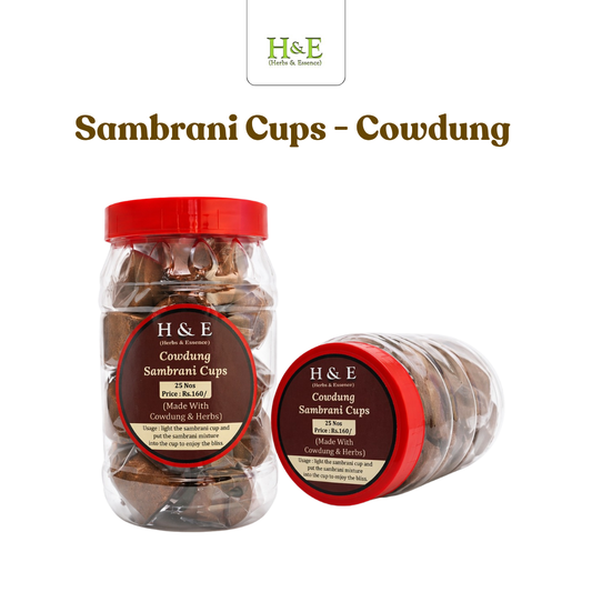 Sambrani Cups - Cowdung & Herbs - Small(25 Pcs)