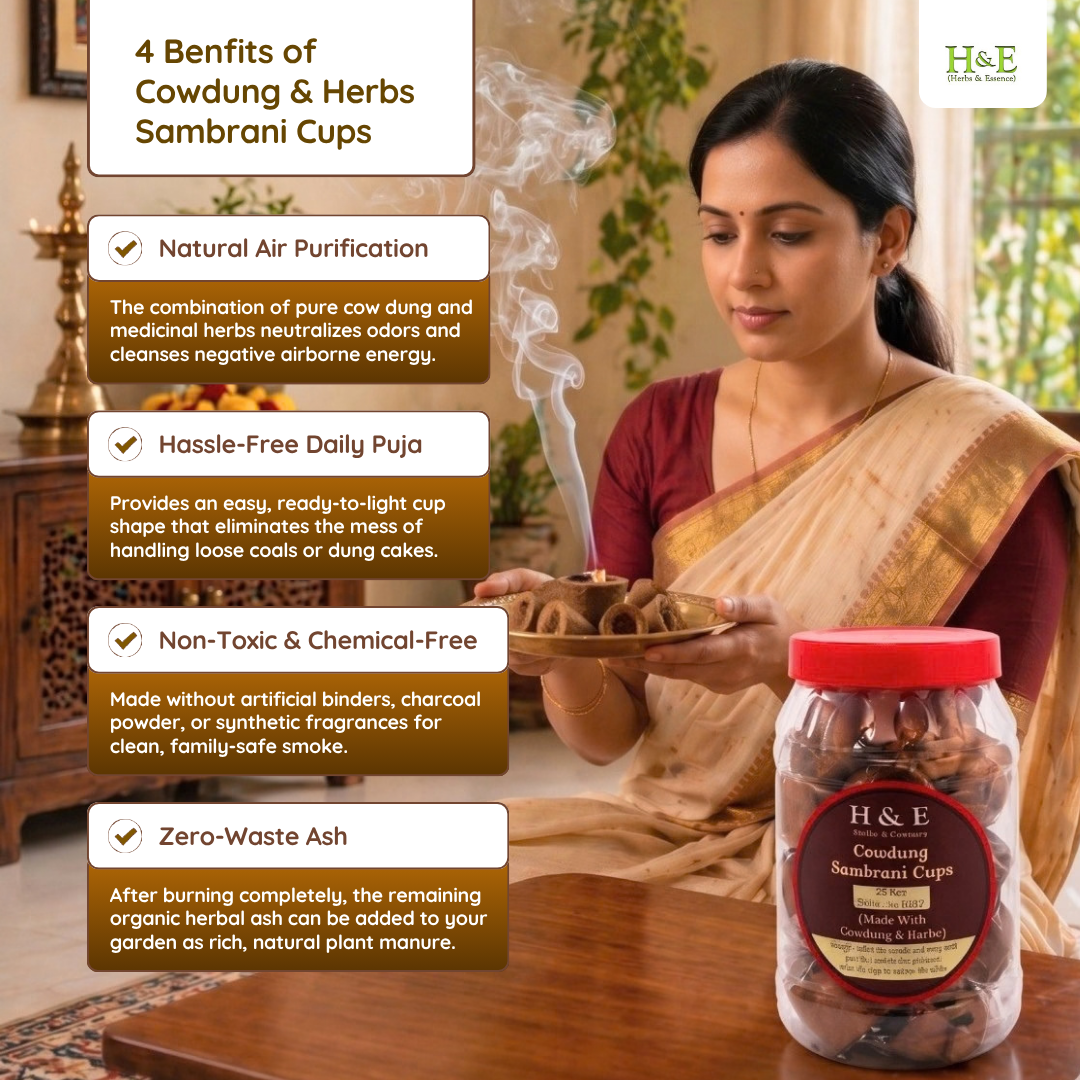 Sambrani Cups - Cowdung & Herbs - Small(25 Pcs)