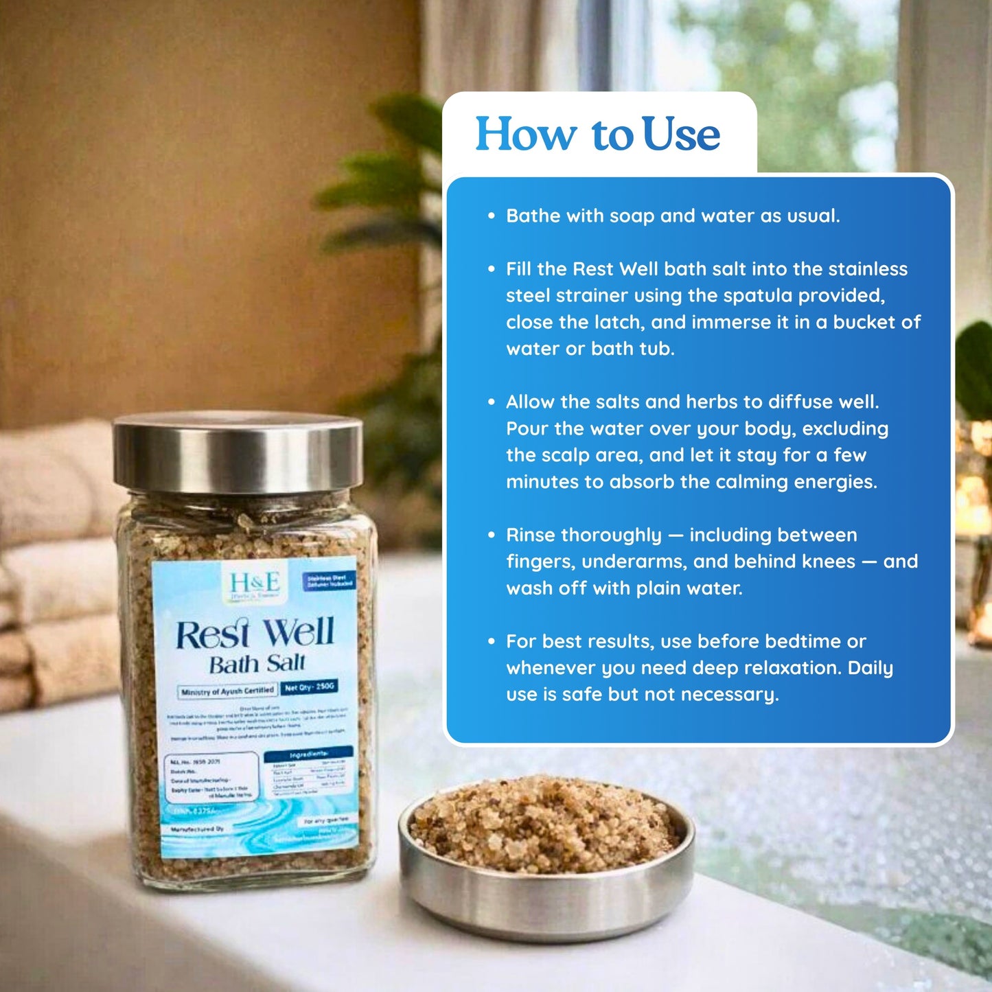 Bath Salt - Rest Well - For Calming Night Sleep